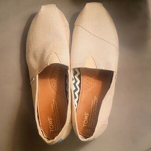 Toms champagne sparkle alpargatas size 8